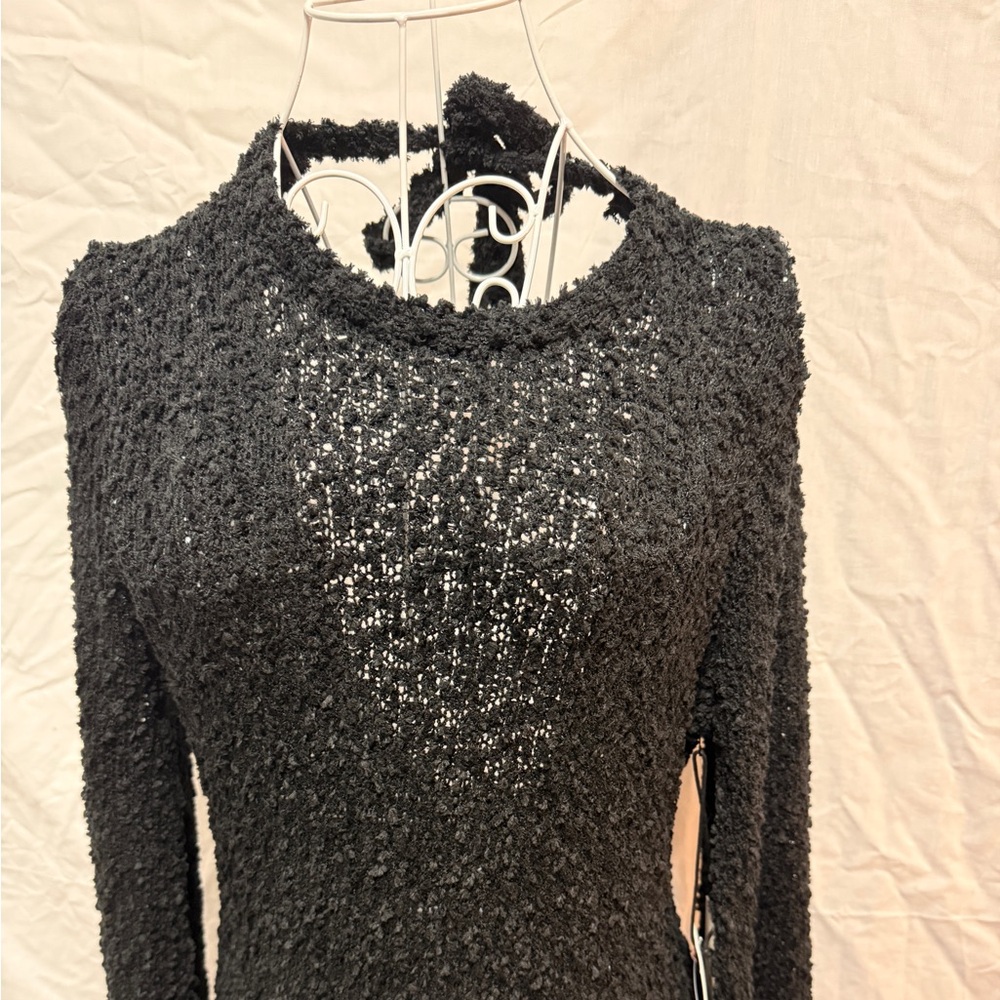 Elegant Black Long Sleeve Women's Dress